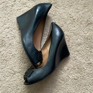 Tory Burch Black Wedge, Size 8